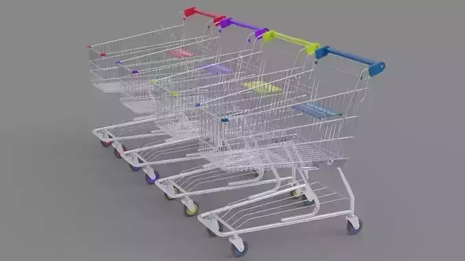 Shopping Cart 1 Low-poly 3D model