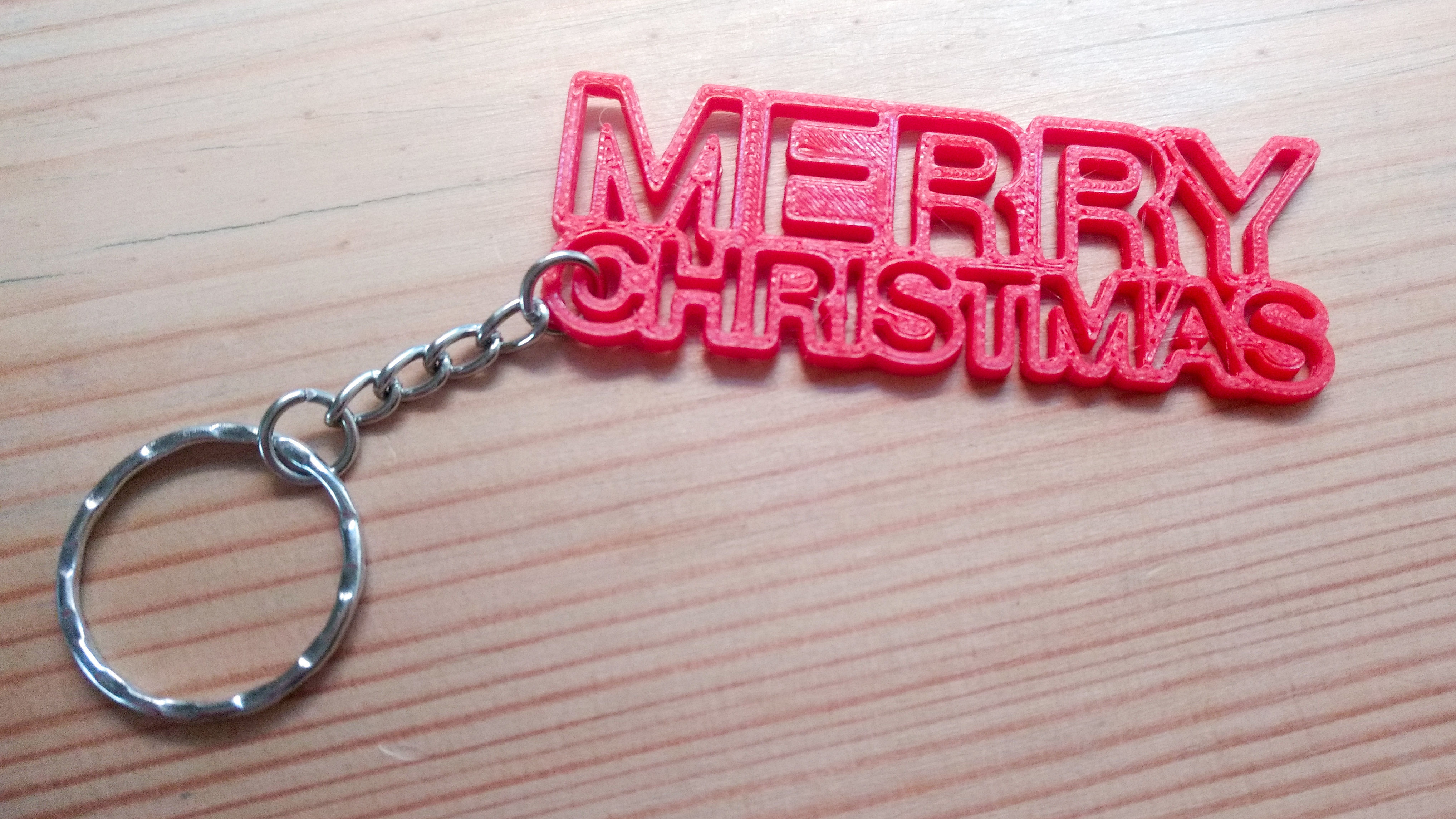 Merry Christmas Keychain - Keyring 3D print model_1
