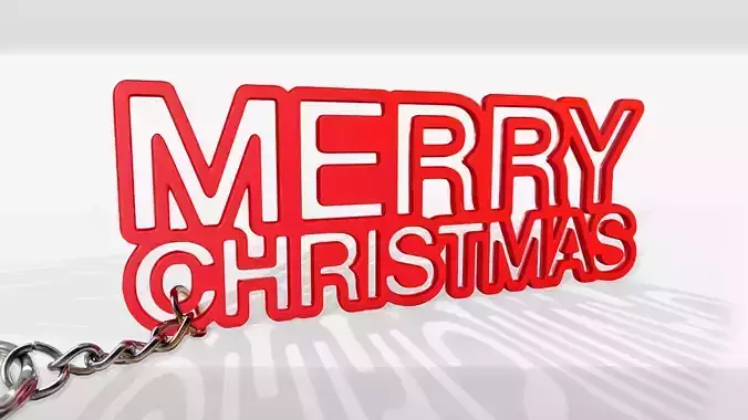 Merry Christmas Keychain - Keyring 3D print model Merry Christmas Keychain - Keyring 3D print model