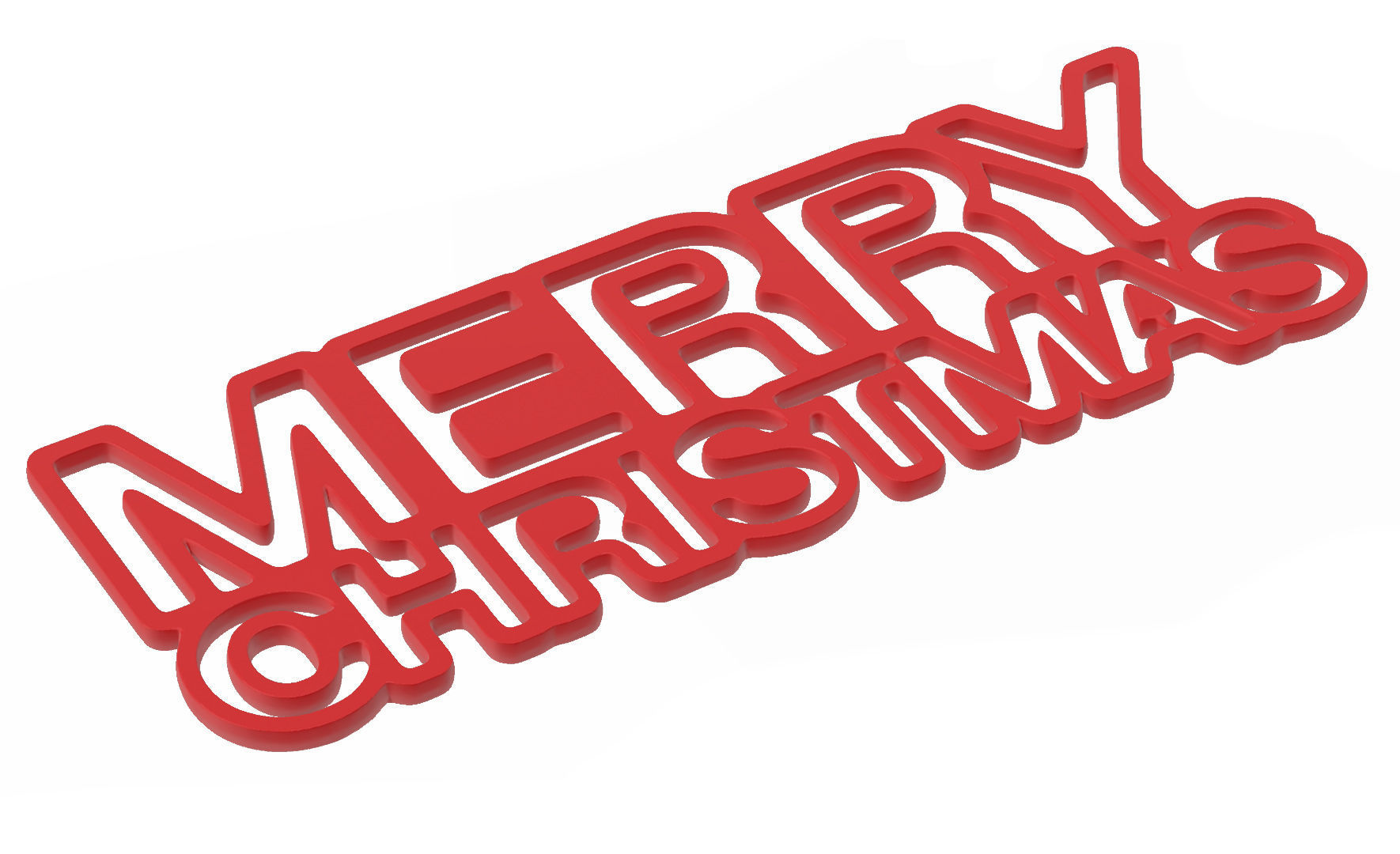 Merry Christmas Keychain - Keyring 3D print model_4