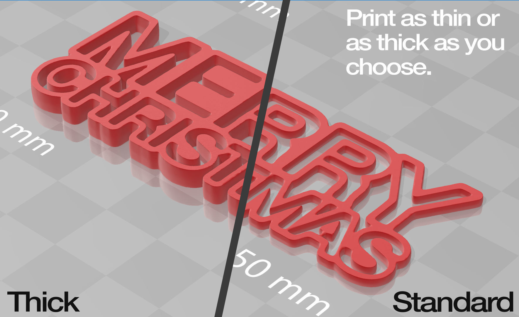 Merry Christmas Keychain - Keyring 3D print model_3