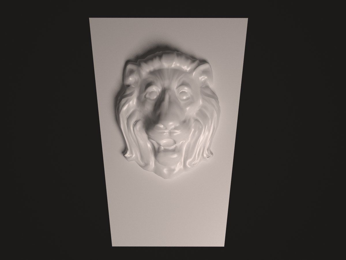de0010 lion head Low-poly 3D model_2