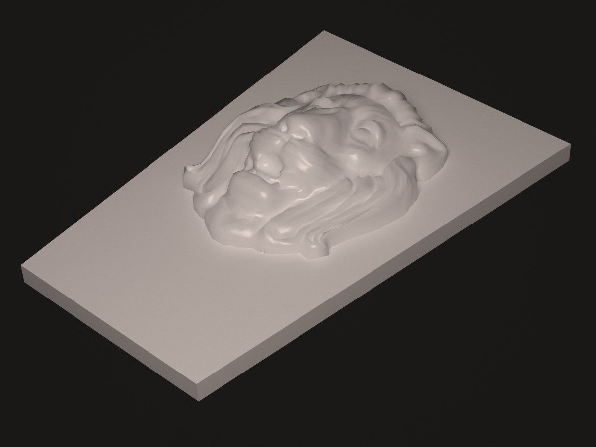 de0010 lion head Low-poly 3D model_1