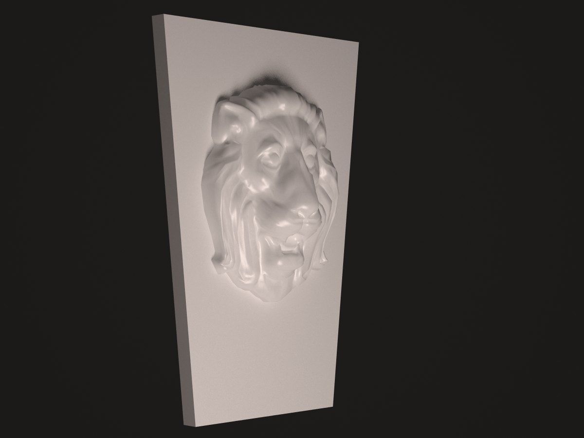de0010 lion head Low-poly 3D model_4