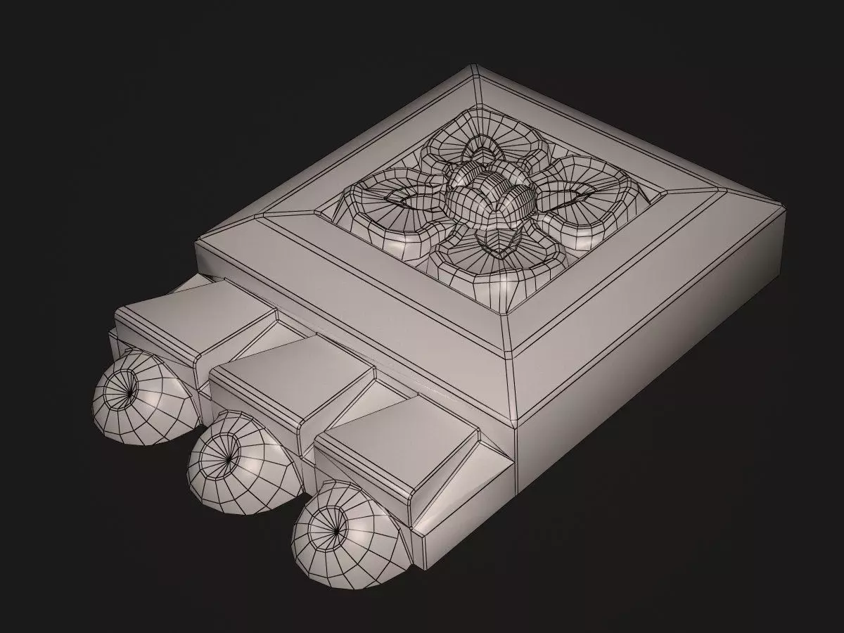 de0280 wall plate with flower Low-poly 3D model_0