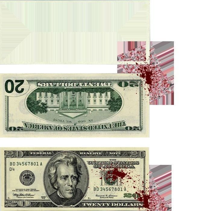 bloody dollars rigged Low-poly 3D model_25