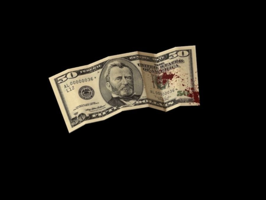 bloody dollars rigged Low-poly 3D model_14