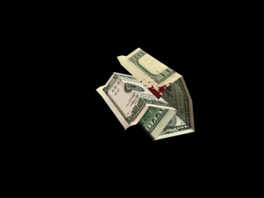bloody dollars rigged Low-poly 3D model_3