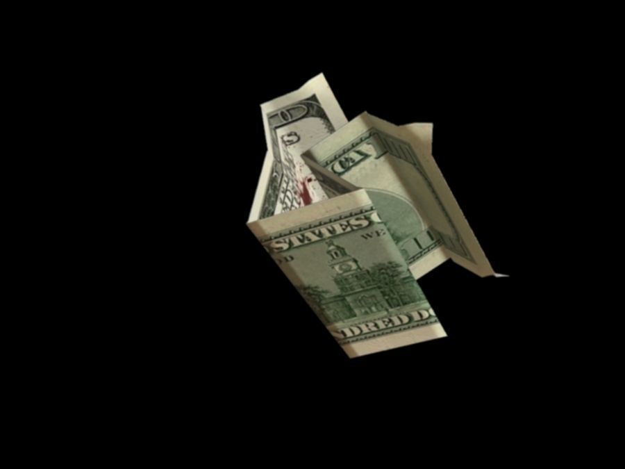 bloody dollars rigged Low-poly 3D model_7