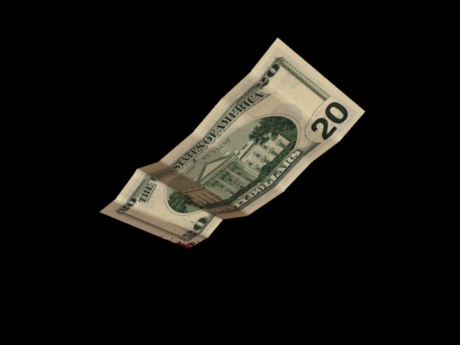 bloody dollars rigged Low-poly 3D model_9