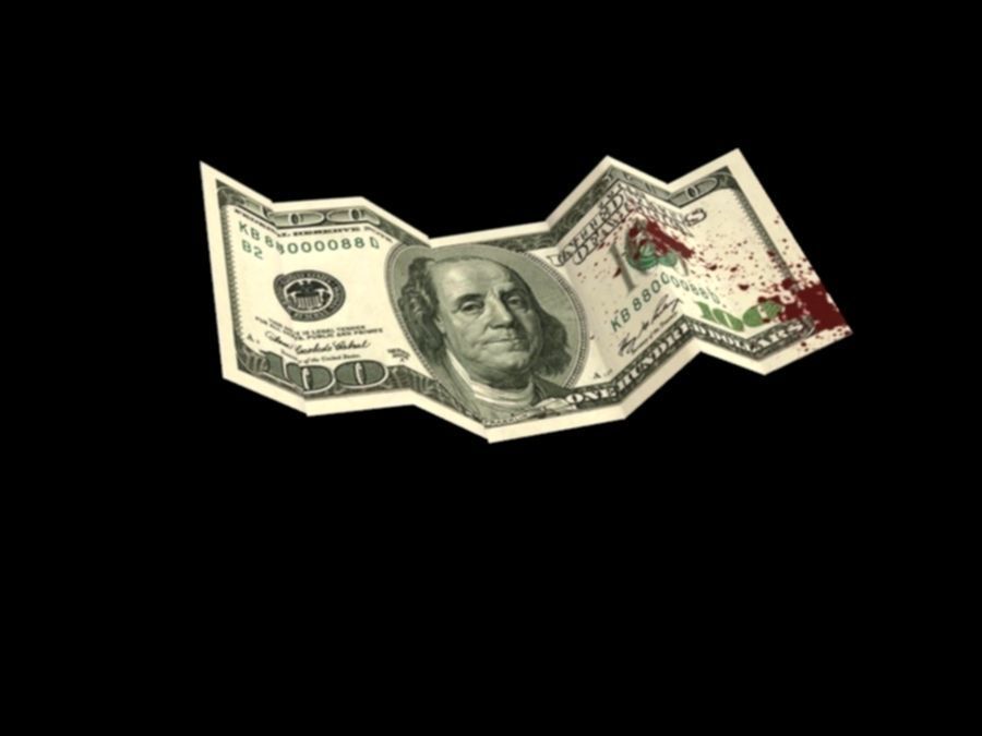 bloody dollars rigged Low-poly 3D model_6