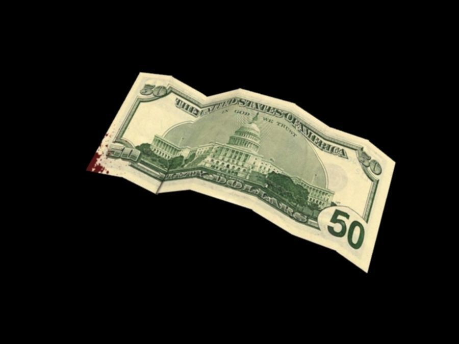 bloody dollars rigged Low-poly 3D model_16