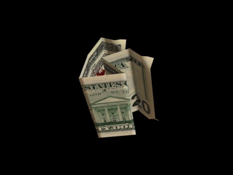 bloody dollars rigged Low-poly 3D model_10
