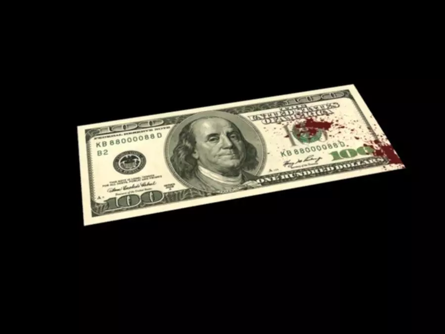 bloody dollars rigged Low-poly 3D model_0