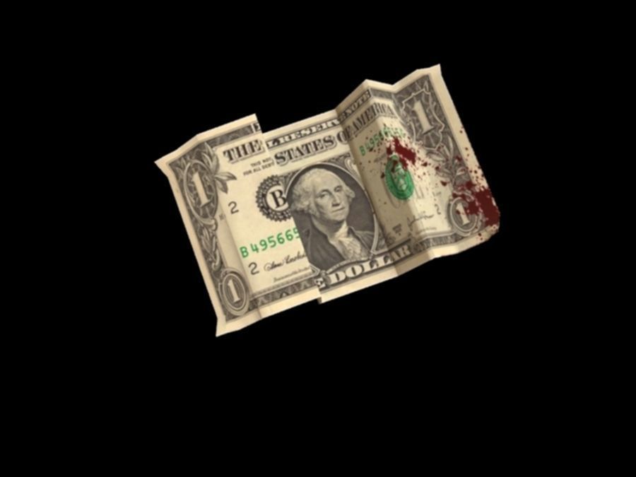 bloody dollars rigged Low-poly 3D model_12