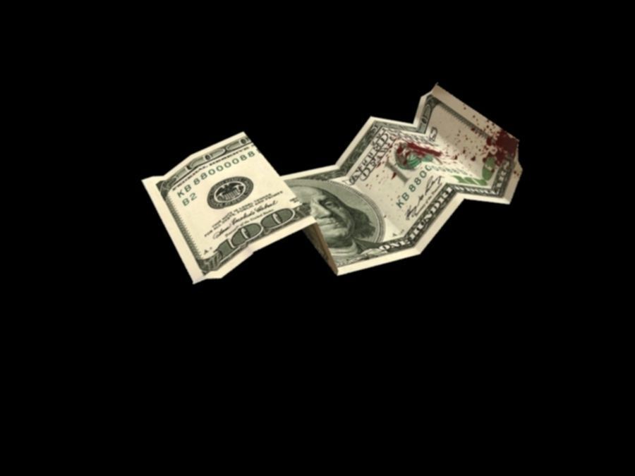bloody dollars rigged Low-poly 3D model_2