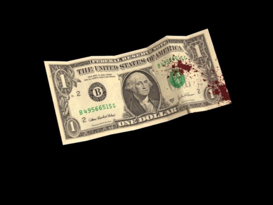 bloody dollars rigged Low-poly 3D model_4