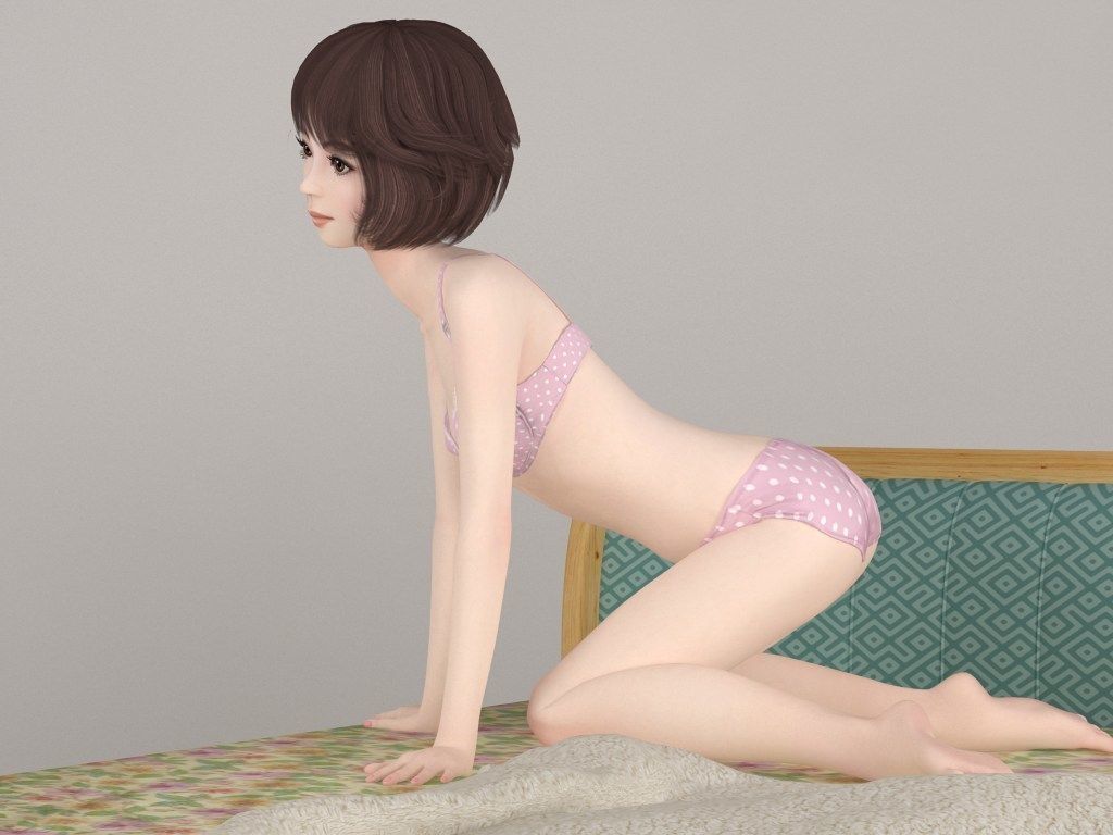 Yukari various outfit pose 02 3D model_7