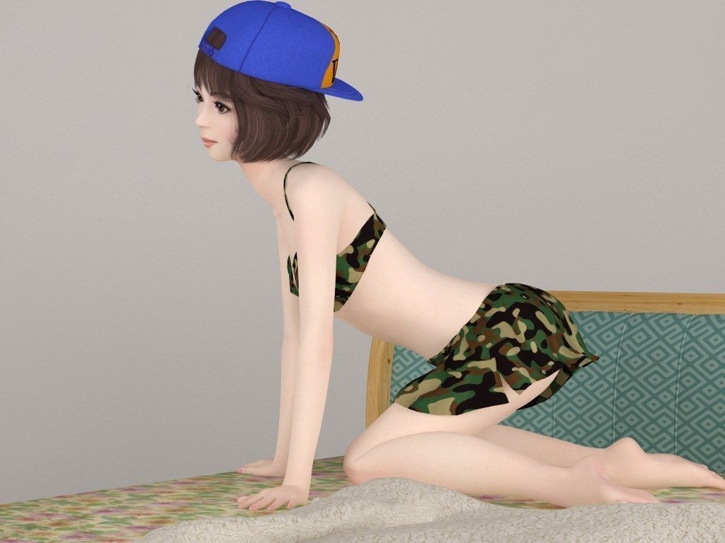 Yukari various outfit pose 02 3D model_6
