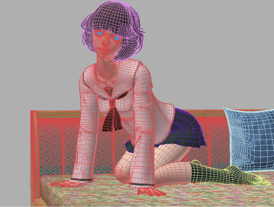 Yukari various outfit pose 02 3D model_17