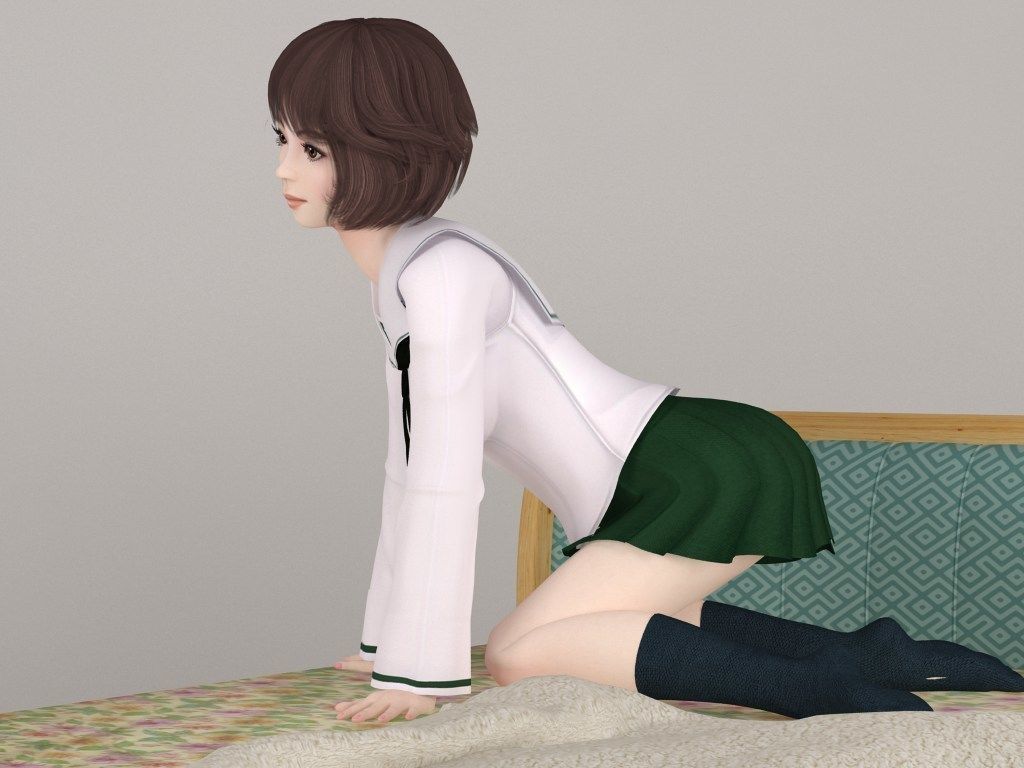 Yukari various outfit pose 02 3D model_4