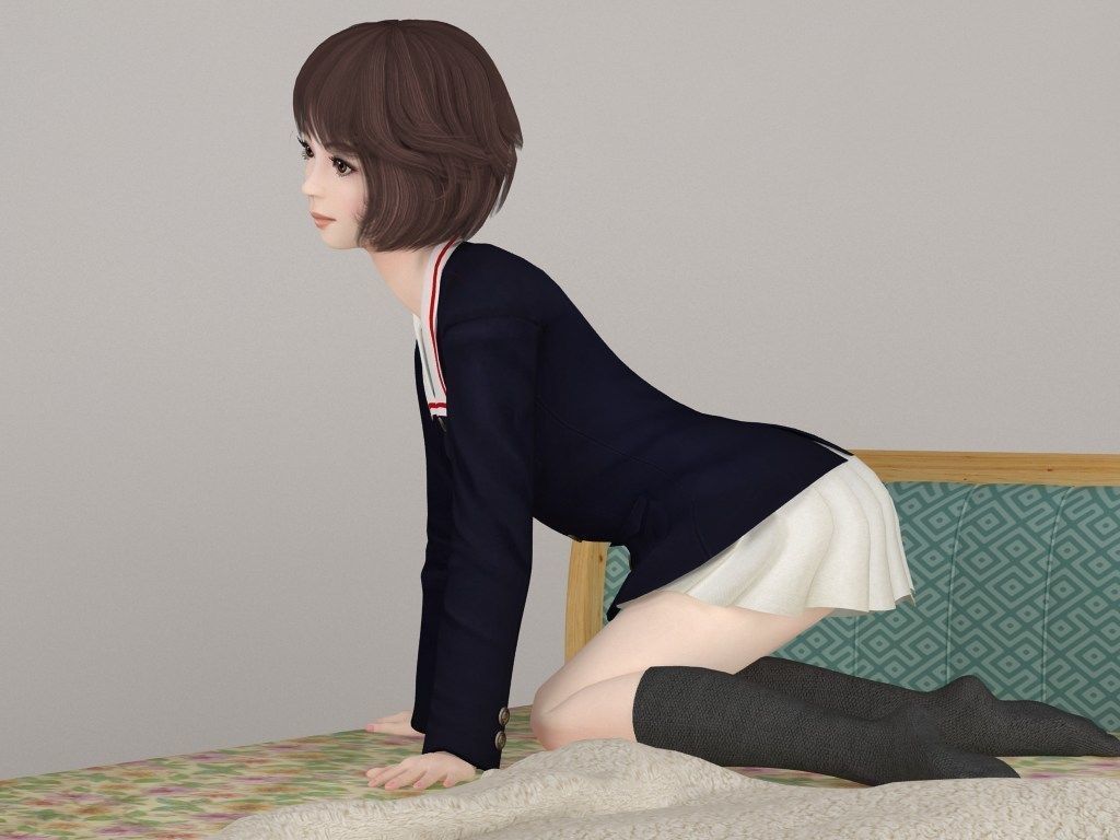 Yukari various outfit pose 02 3D model_5