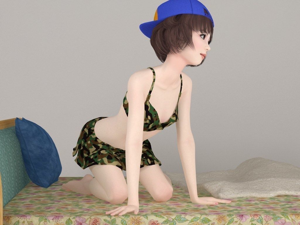 Yukari various outfit pose 02 3D model_14