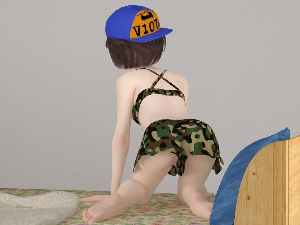 Yukari various outfit pose 02 3D model_10