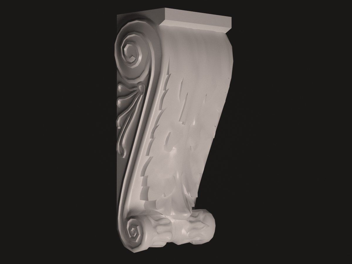 ks0240 ornate corbel Low-poly 3D model_3