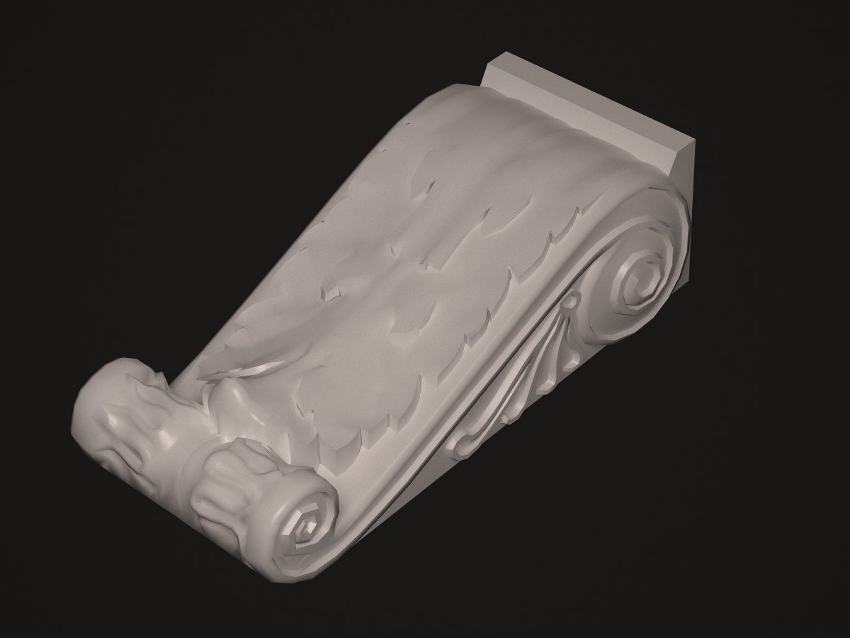 ks0240 ornate corbel Low-poly 3D model_1