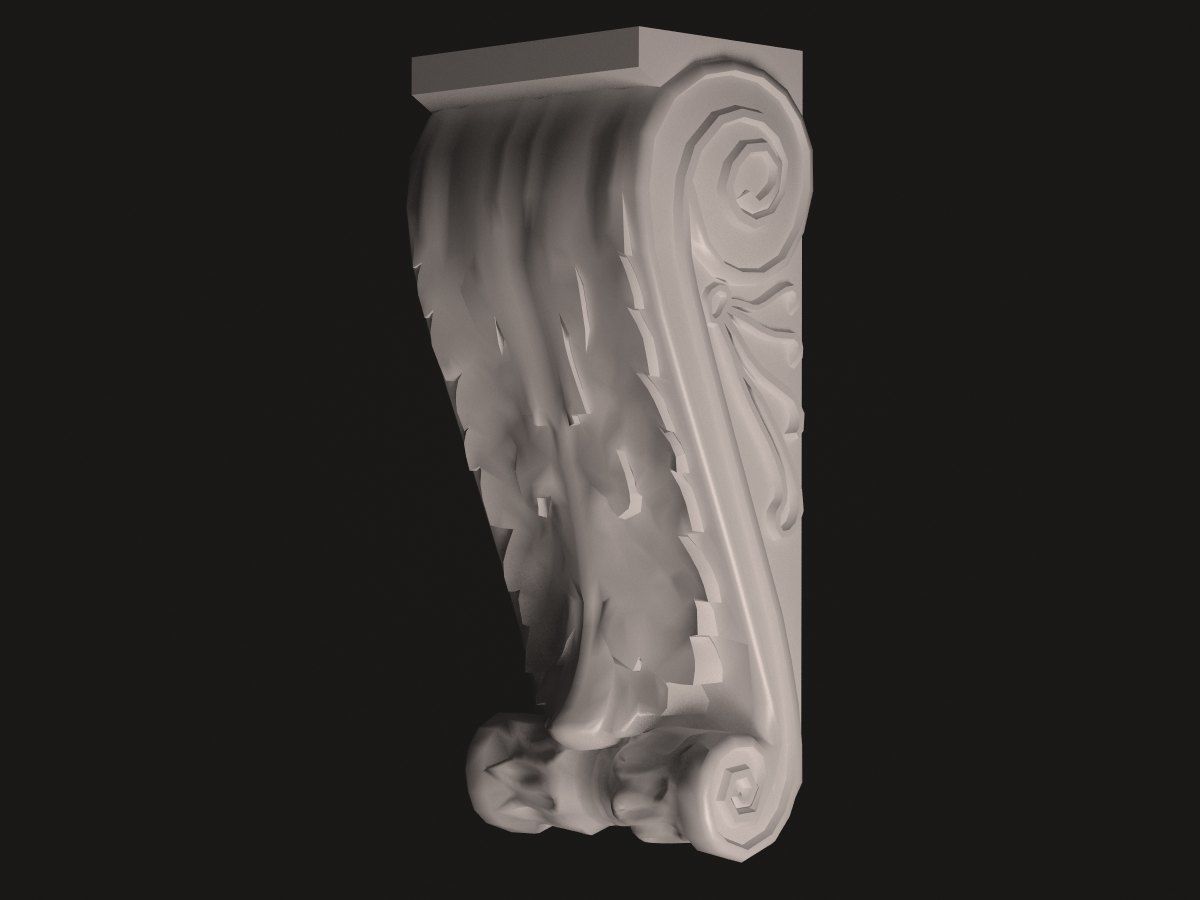 ks0240 ornate corbel Low-poly 3D model_2