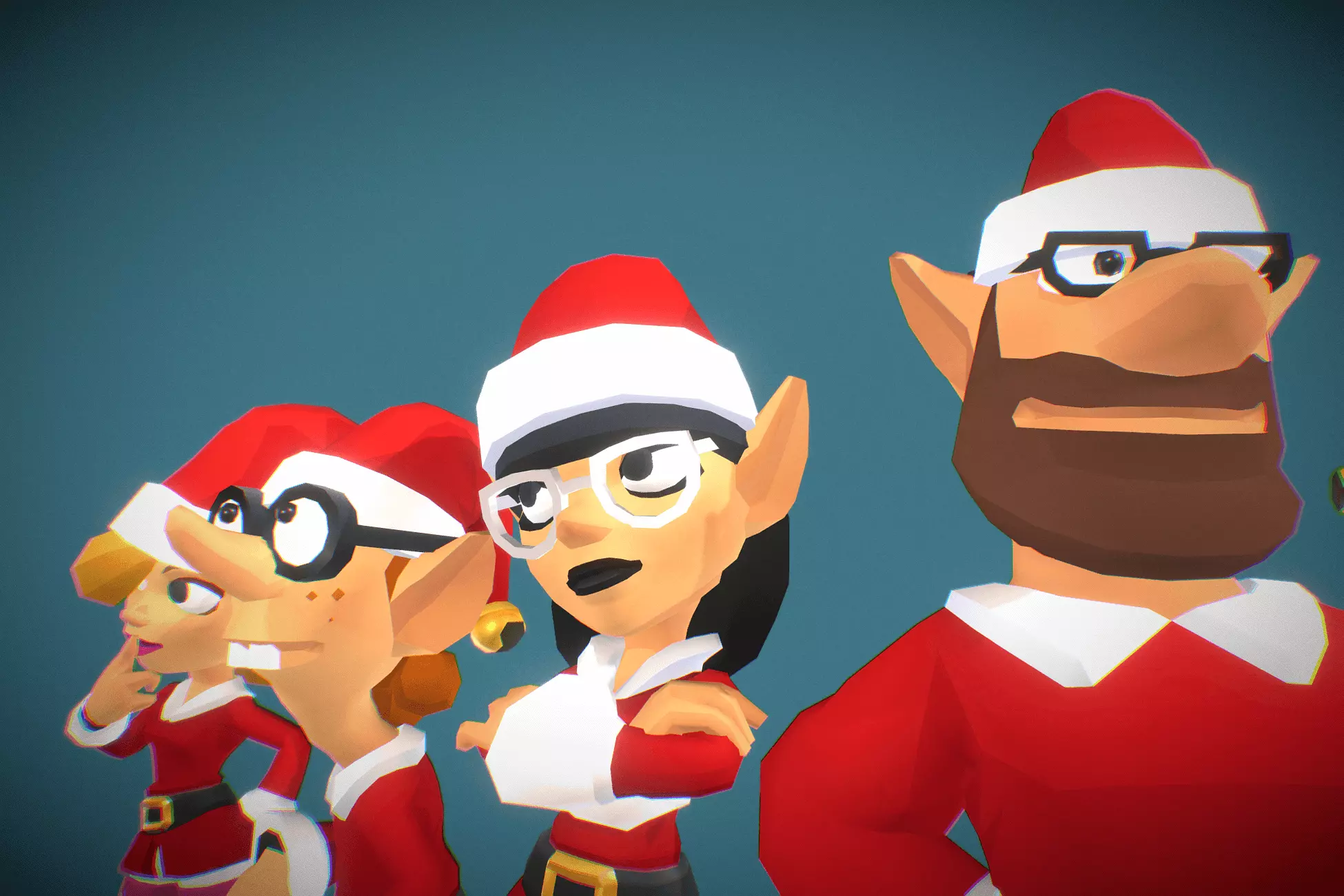 Santas Elves - Toon Series Low-poly 3D model_0