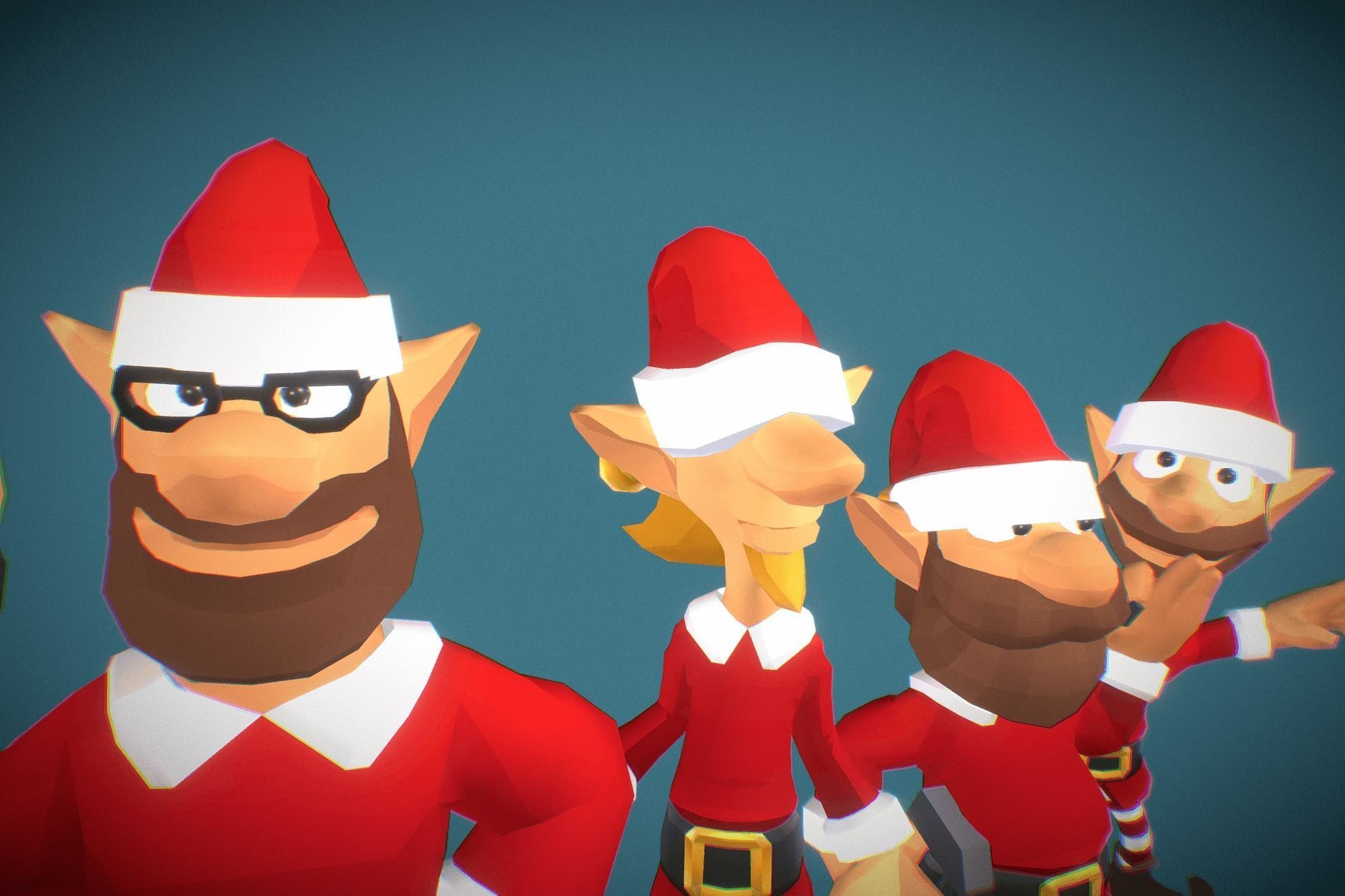 Santas Elves - Toon Series Low-poly 3D model_1