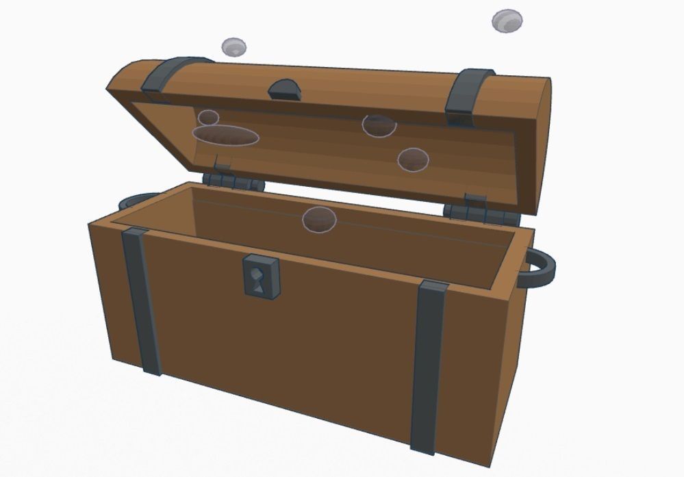 Treasure Chest - Aquarium Bubbler 3D print model_1