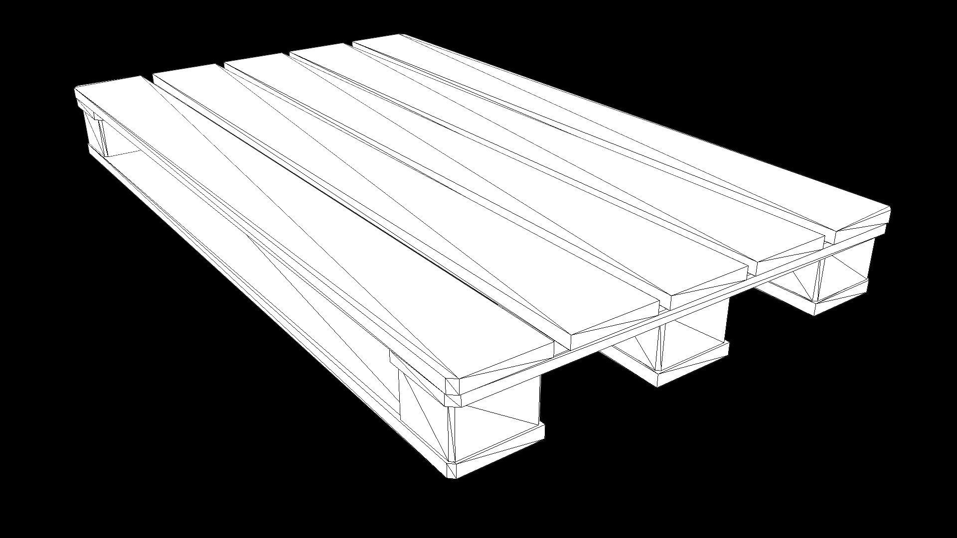 Wooden Pallets PBR Low-poly 3D model_3