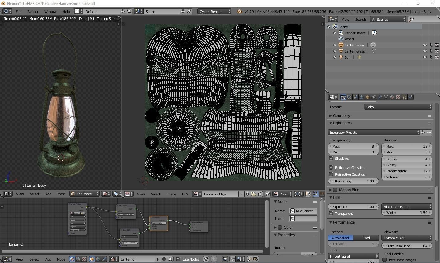 Lantern 3D Low-poly 3D model_6