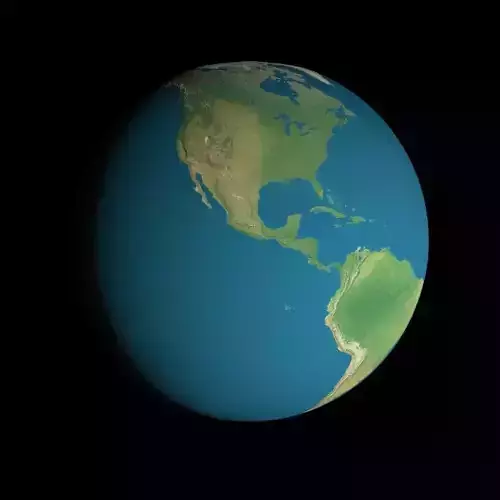 Animated 16K Earth Geographical Model Low-poly 3D model