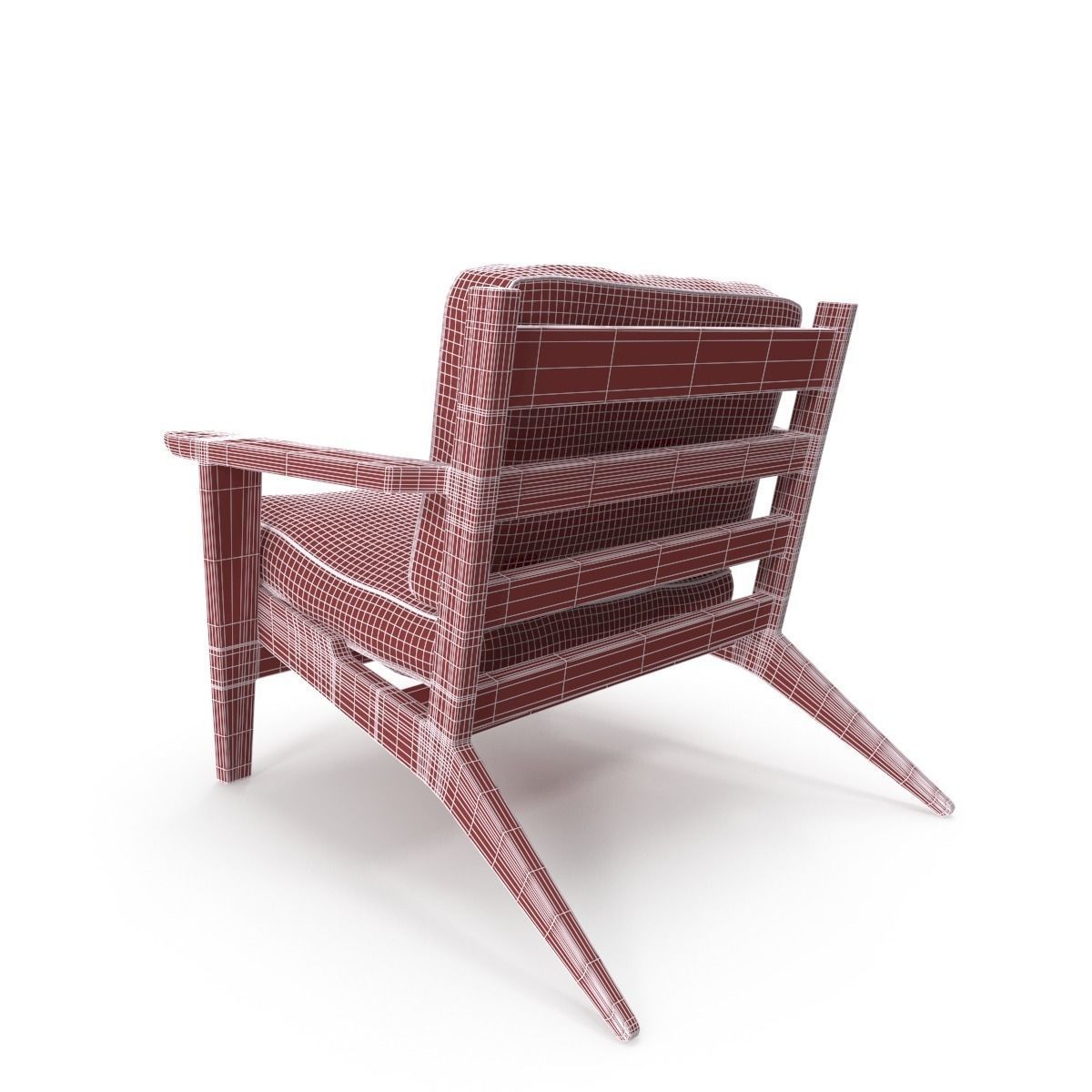 Raylan Leather Armchair Low-poly 3D model_7