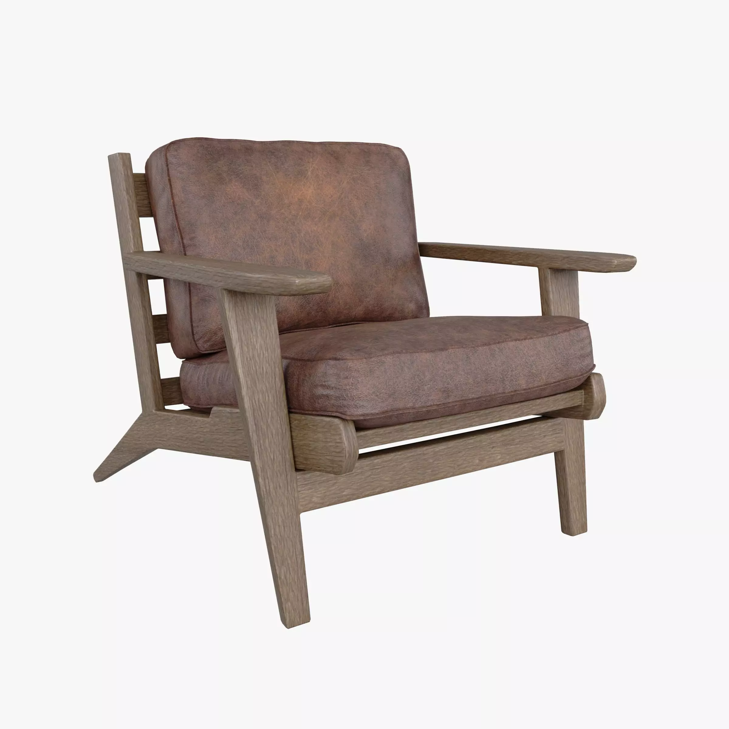 Raylan Leather Armchair Low-poly 3D model_1