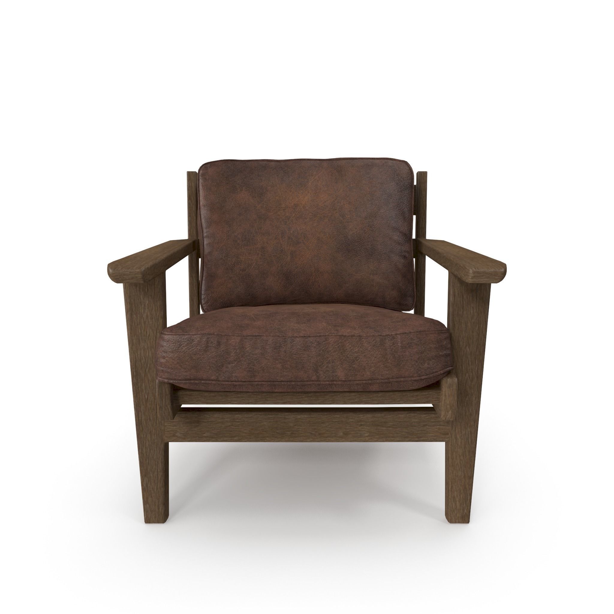 Raylan Leather Armchair Low-poly 3D model_2