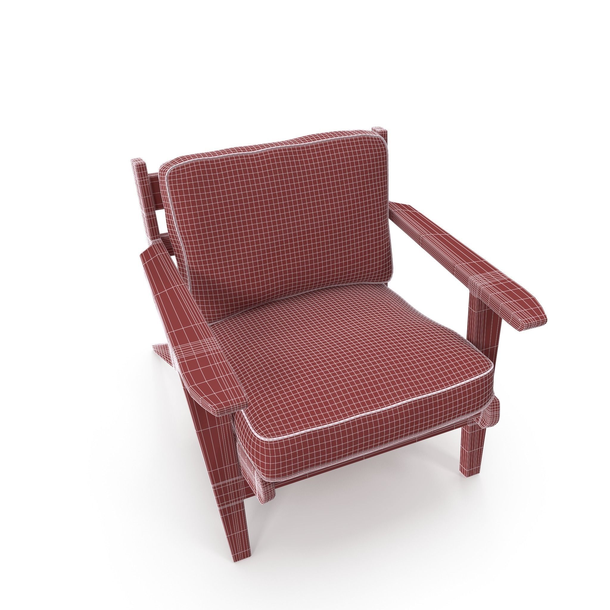 Raylan Leather Armchair Low-poly 3D model_8