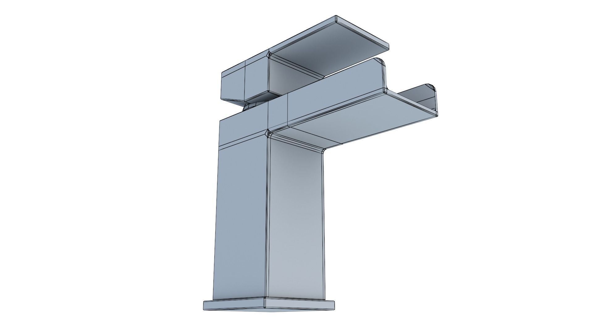 Plaza Waterfall Tap Low-poly 3D model_4