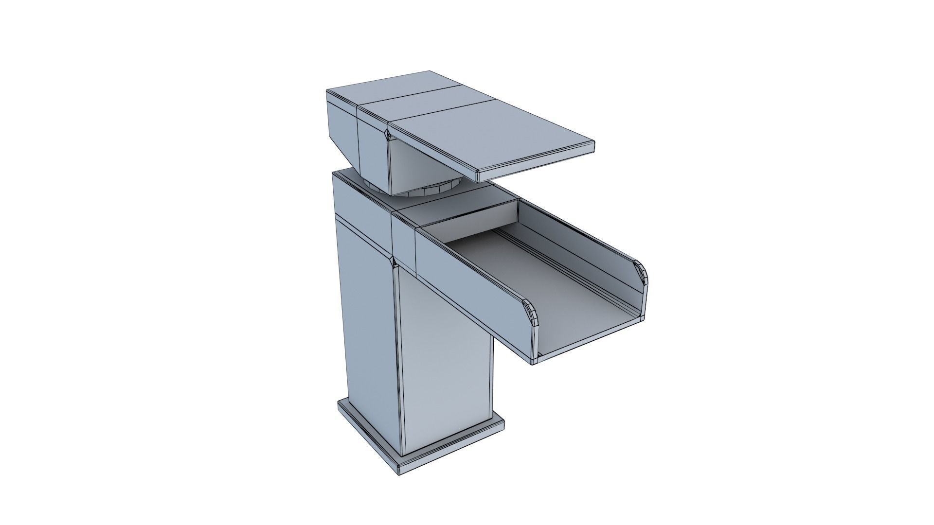 Plaza Waterfall Tap Low-poly 3D model_2