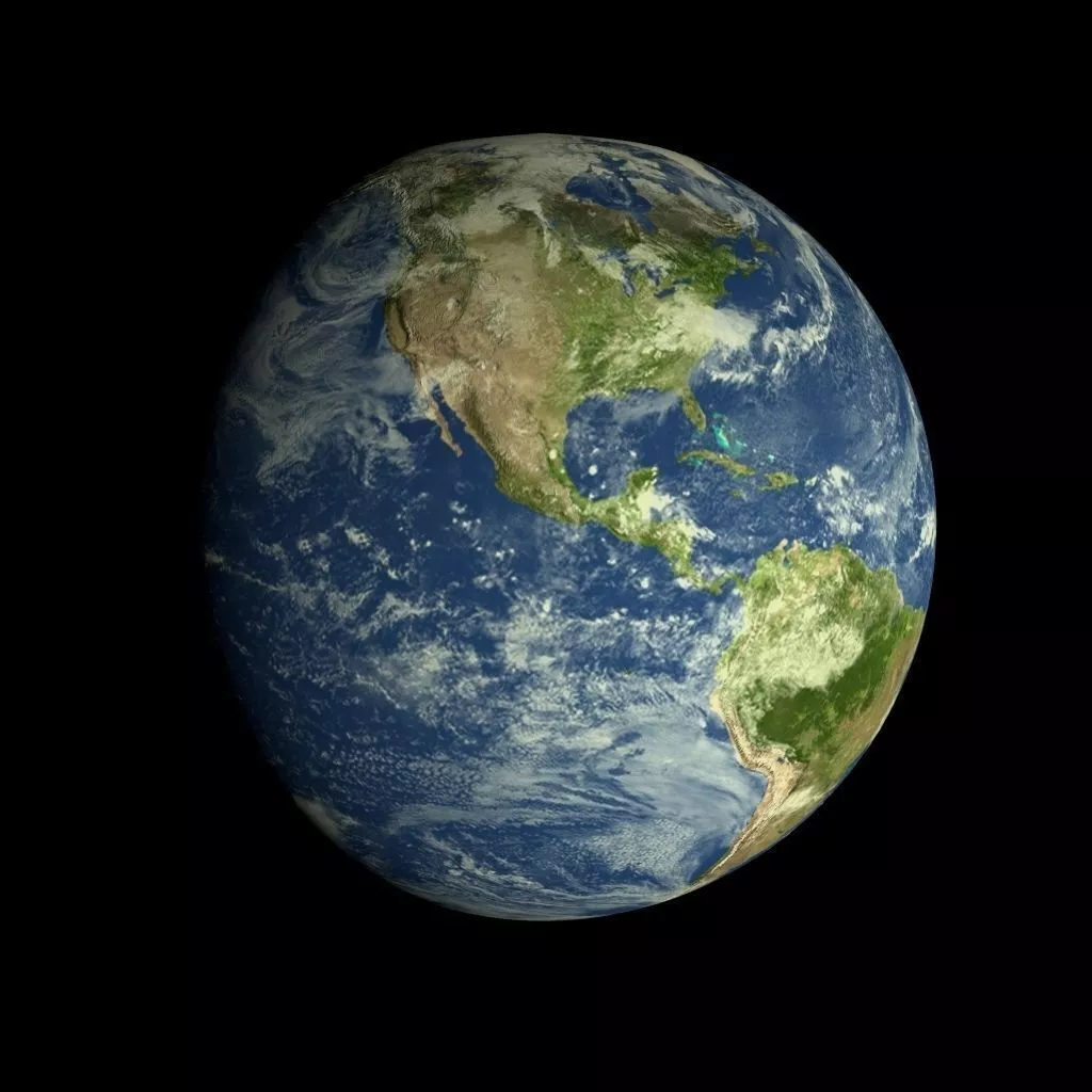 Animated Realistic HD Earth Model Low-poly 3D model