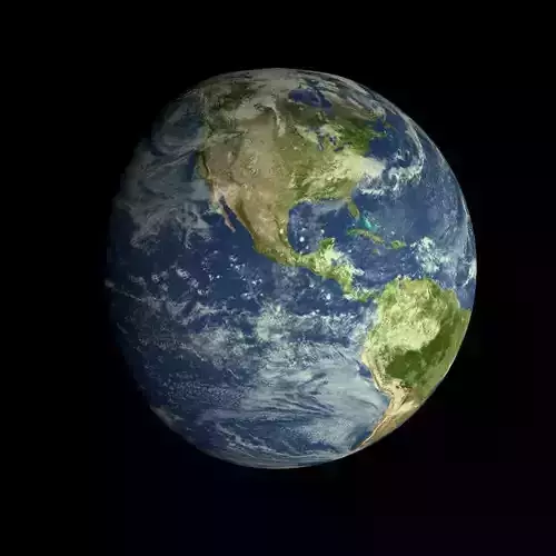Animated Realistic HD Earth Model Low-poly 3D model