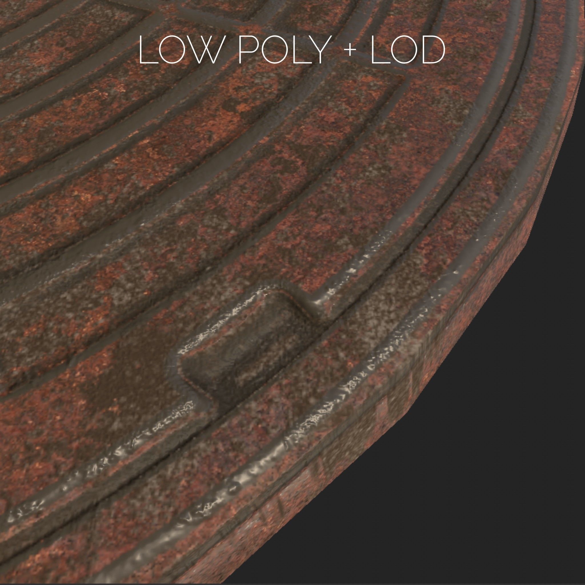 Russian sewer lid - 4 Low-poly 3D model_5