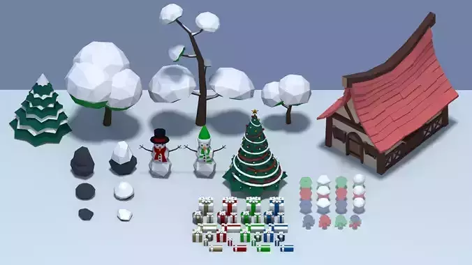Low Poly Christmas Themed Asset Pack