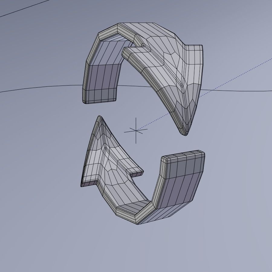 3D model Half loop arrow VR / AR / lowpoly CGTrader