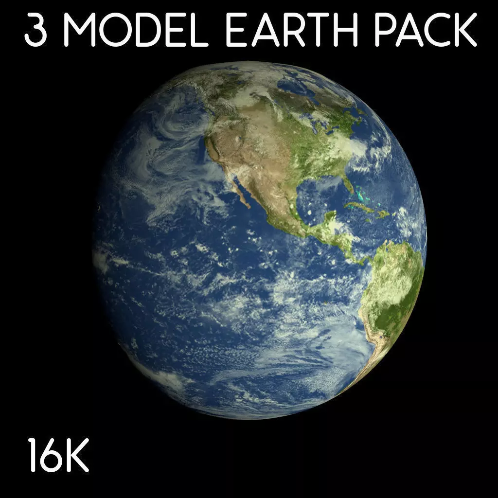 Animated 16K Earth Pack Low-poly 3D model_0