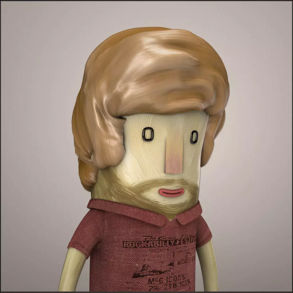 Hipster Character Low-poly 3D model